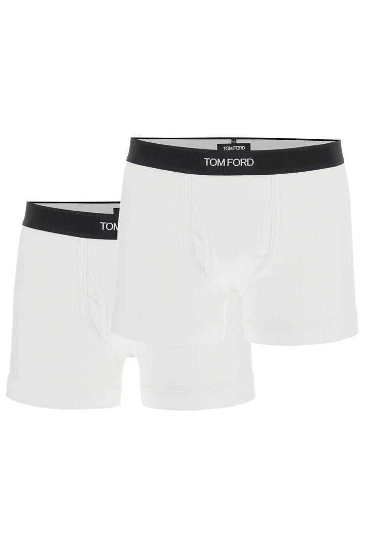 Cotton Bi Pack Boxer Briefs With Logo Band