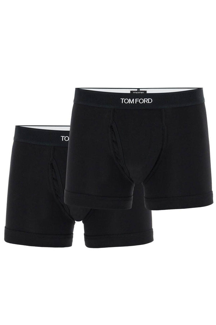 Cotton Bi Pack Boxer Briefs With Logo Band