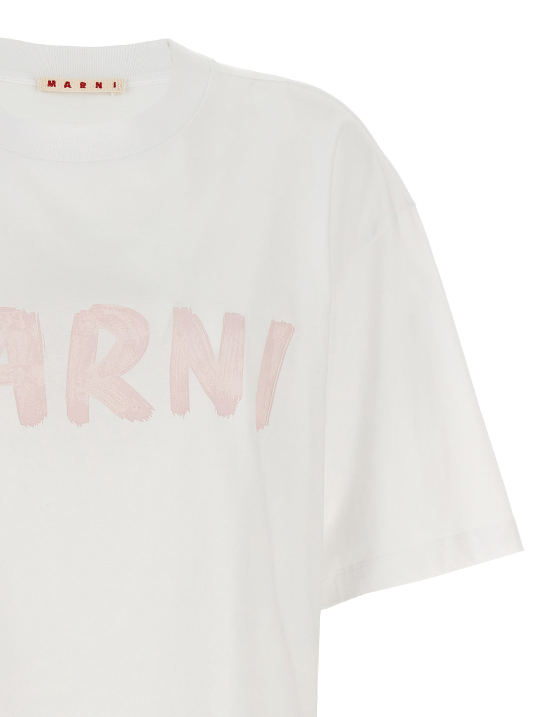 Logo Print Cropped T-Shirt White