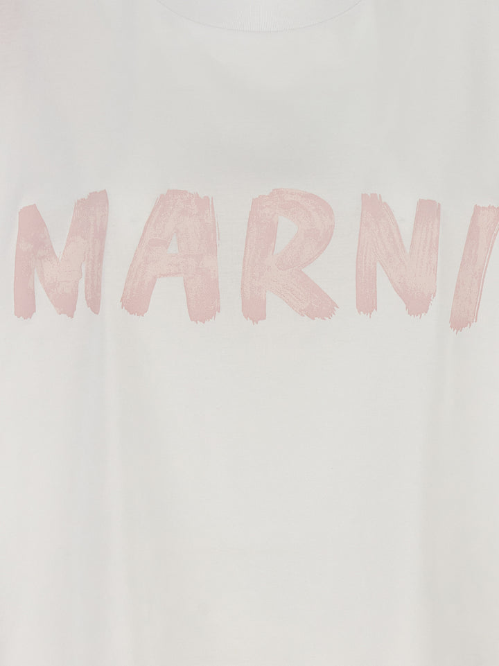 Logo Print Cropped T-Shirt White