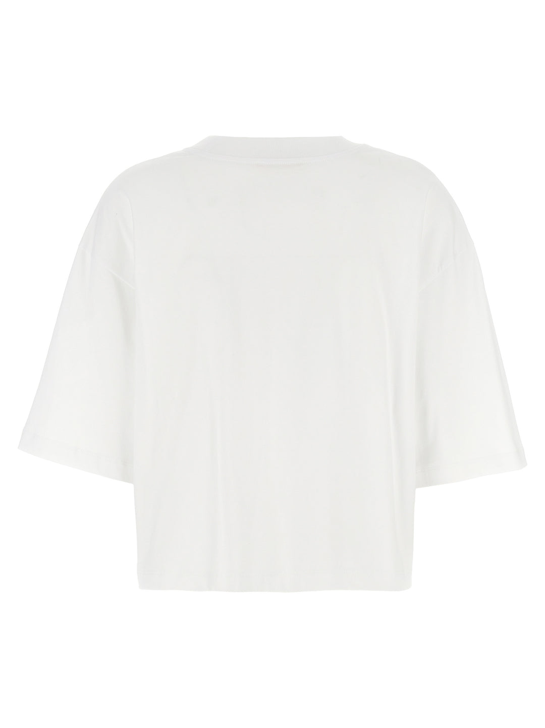 Logo Print Cropped T-Shirt White