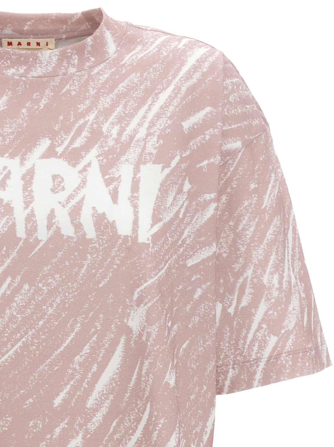 Logo Print Cropped T-Shirt Pink