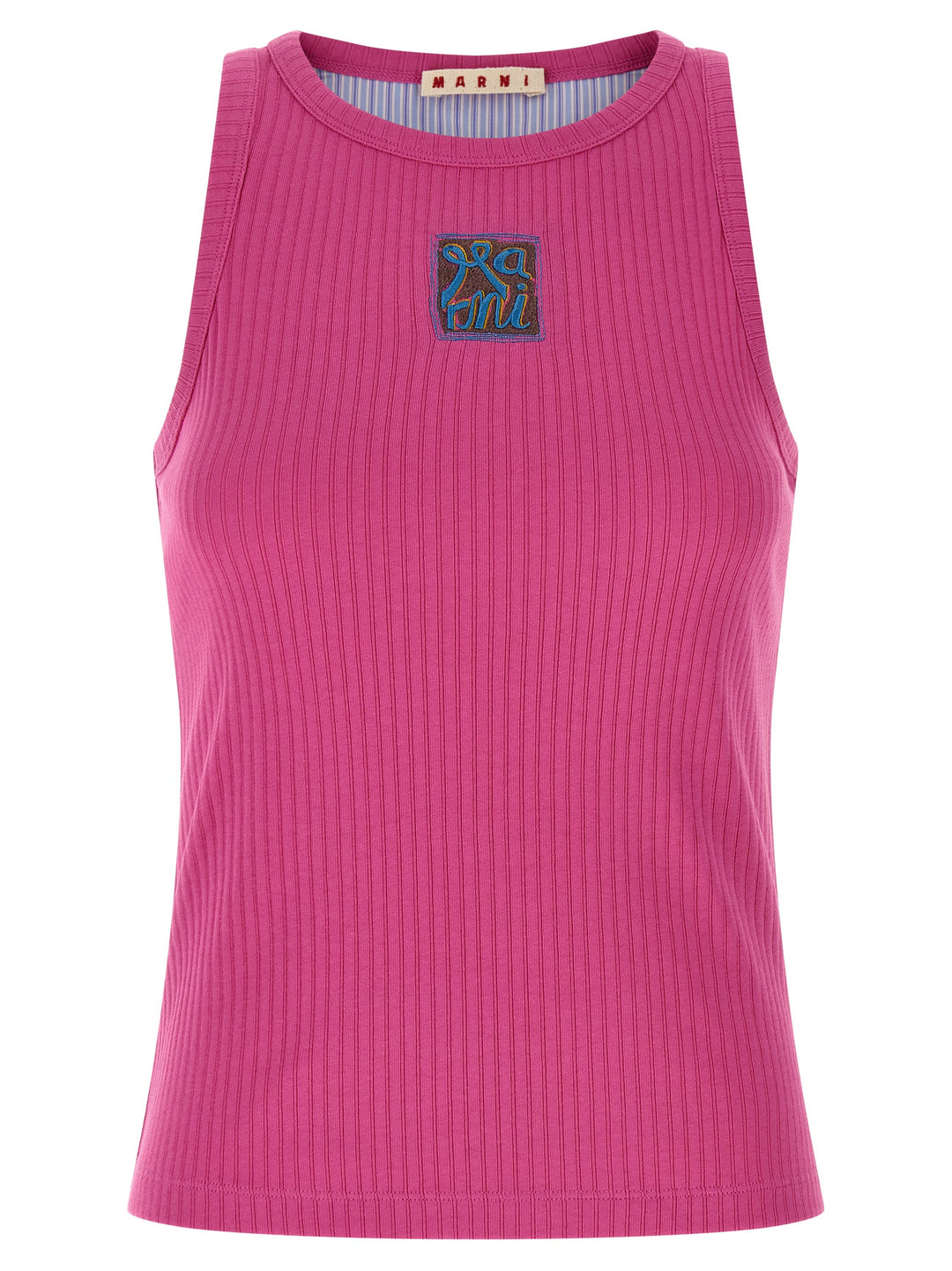 Marni Logo Patch Tank Top Tops - Fuchsia | 8d4492af0d47103a85c4f52e050f26a711c45de5