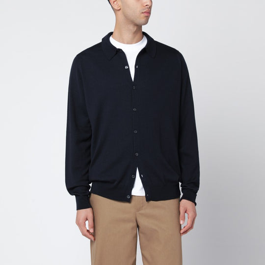 Navy Wool Cardigan