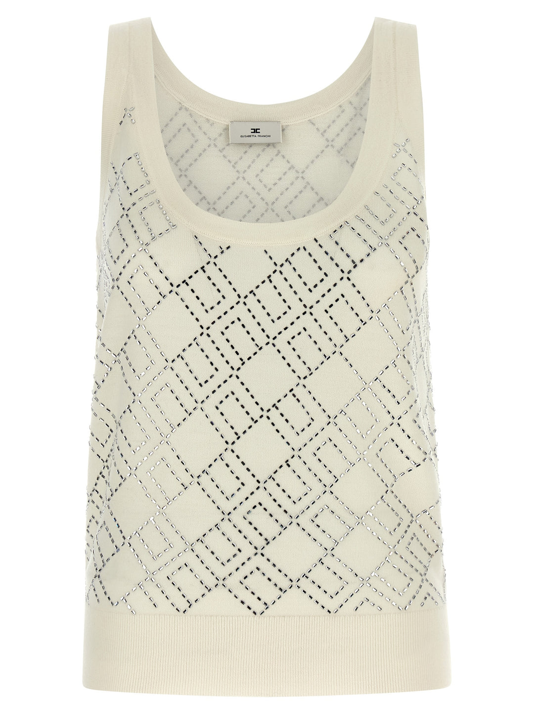 Elisabetta Franchi Crystal Top Tops - White | 5abb59f52aed09a72b2636d3589539090d57fb02