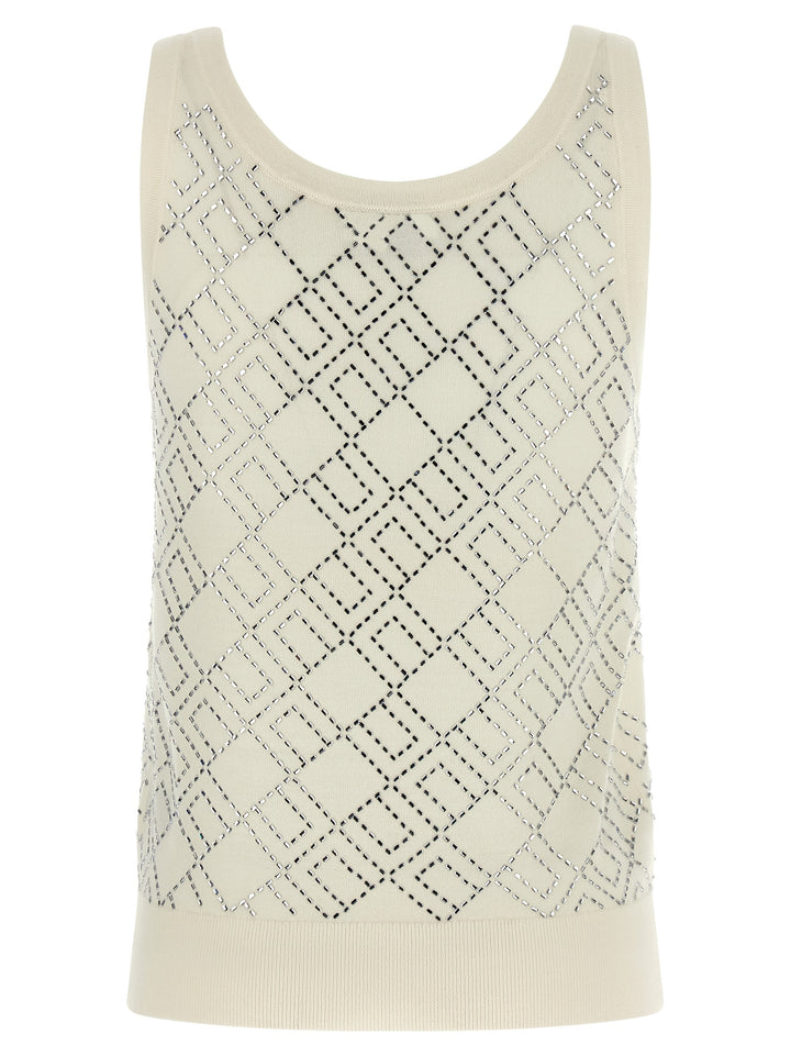 Elisabetta Franchi Crystal Top Tops - White | e62ee6197b75a433f6afed45a9d44bcdcbf353fc