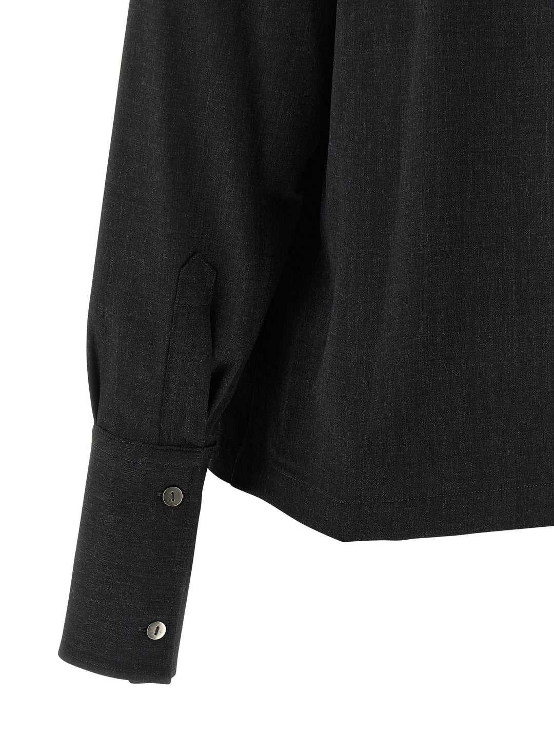 Thelatest Mélange Shirt Shirt and Blouse - Gray | 0bb7c71b1c70d71efa56f5c55178cbe53abe3668