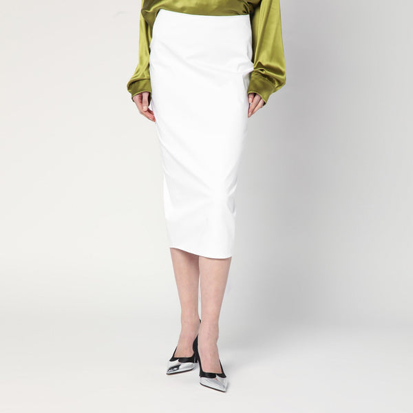 White Cotton Midi Skirt