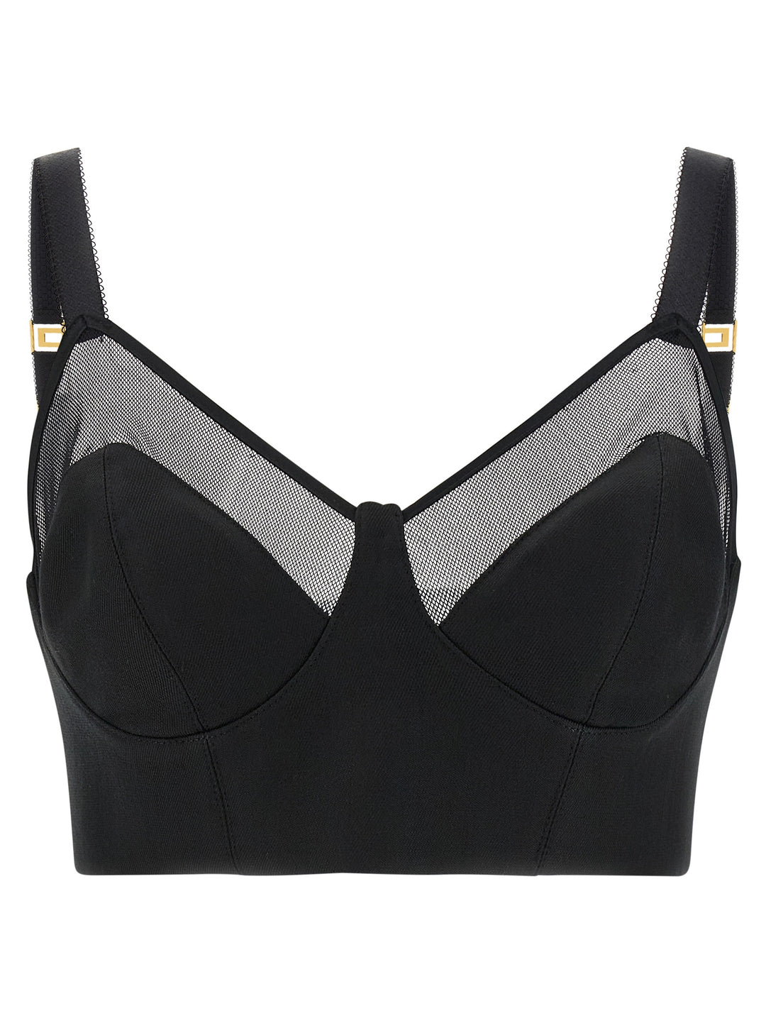 Elisabetta Franchi Cool Wool And Tulle Top Tops - Black | bdb1e561d66c0cf00201c3dadb081d24dfe28cb9