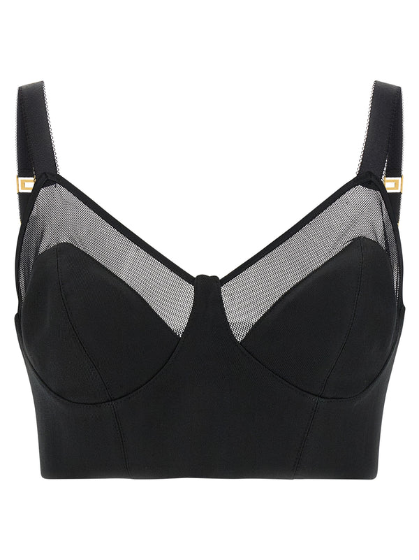 Cool Wool And Tulle Top Tops Black