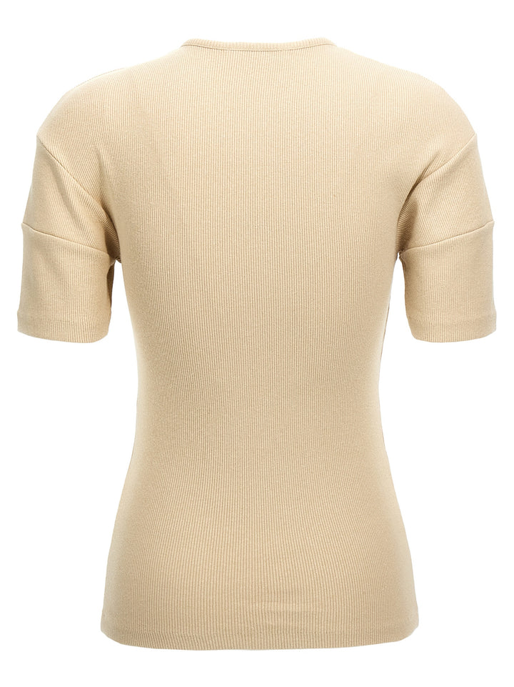 Fitted Henley T-Shirt Beige