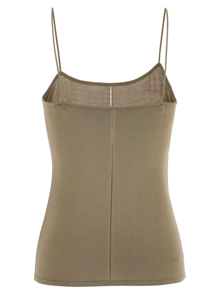 Openwork Top Tops Beige