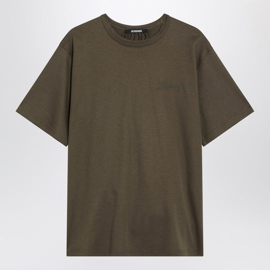 Khaki T-Shirt With Pleats On The Back