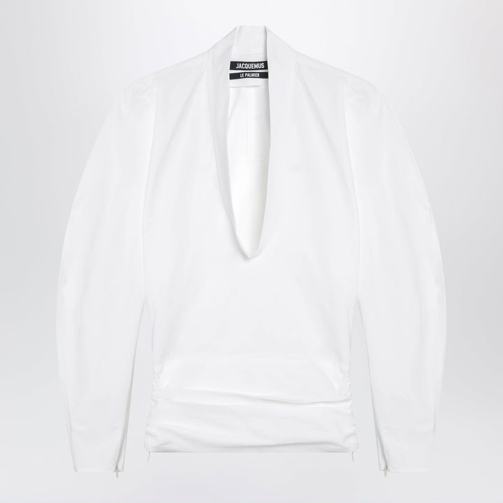 Jacquemus Colombe White Cotton Poplin Blouse