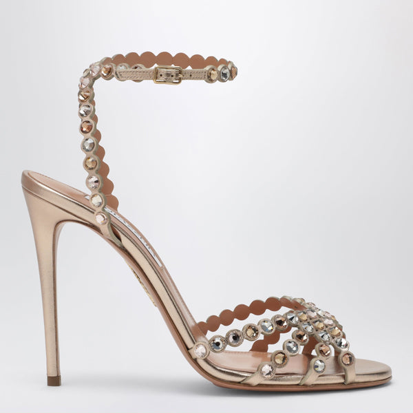 Tequila 105 Metallic Leather Sandals In Light Copper