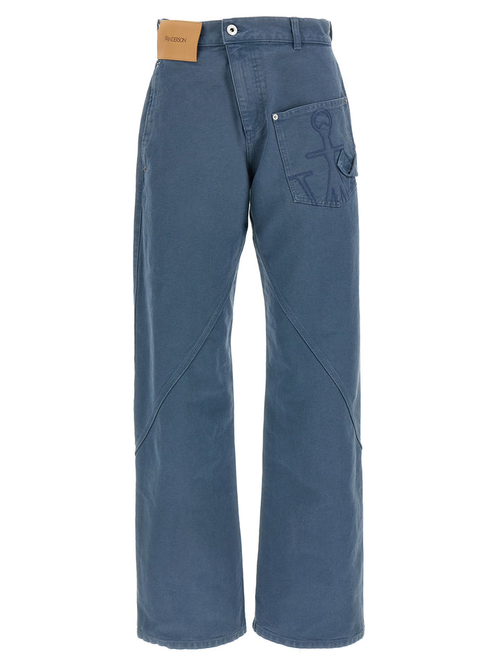 J.W. Anderson Twisted Workwear' Pants - Light Blue | 1c127d5202e84d892ddf3305c3721e44846013d9