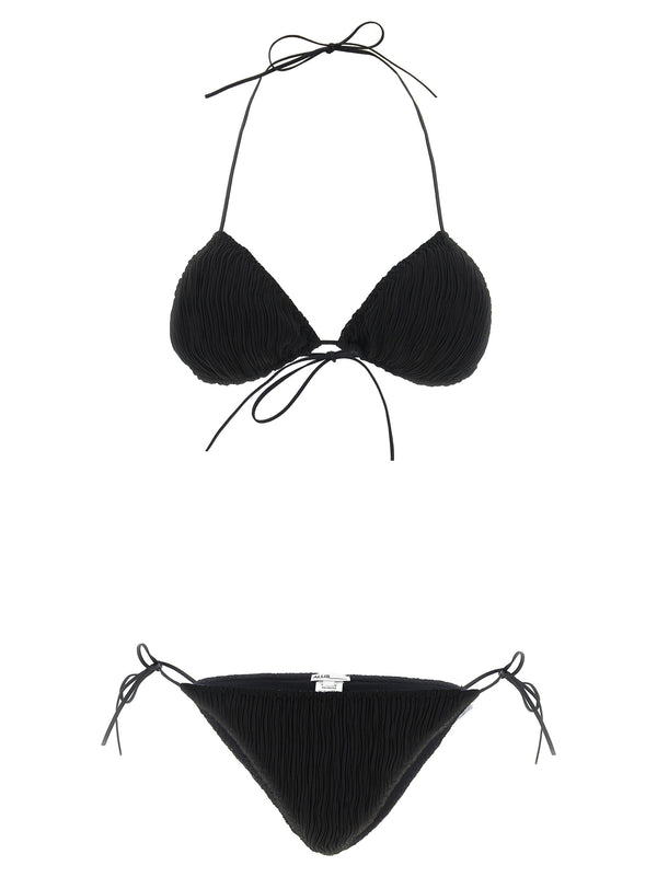 Triangle Plisse Beachwear Black