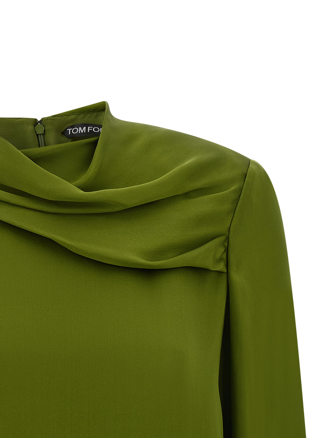 Tom Ford Draped Neck Blouse Shirt and Blouse - Green | 9022e1af5f4719109bbe32c1a895dfff082cb9f3