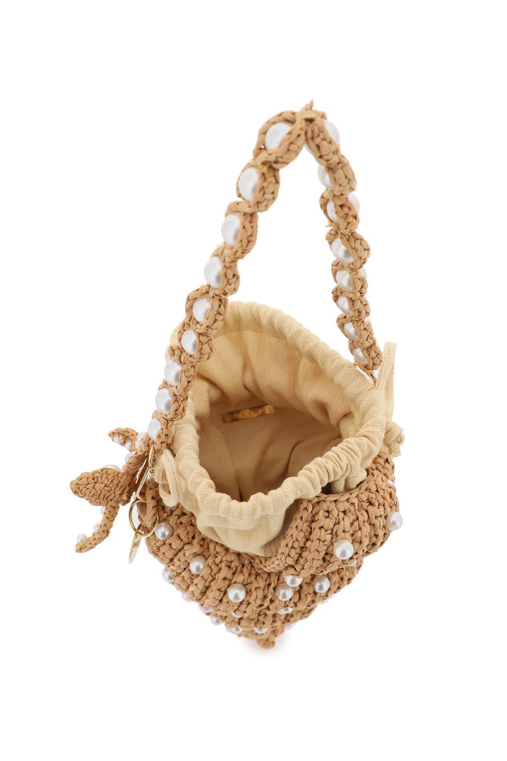 Borsa A Mano Tulip Shell In Rafia Con Perle