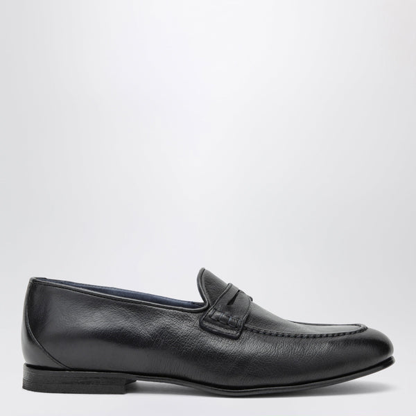 Savio Navy Blue Leather Loafers