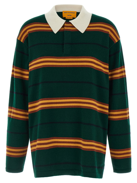 Striped Rugby Polo Green