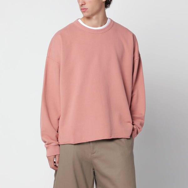 Pink Cotton Crew-Neck Sweatshirt