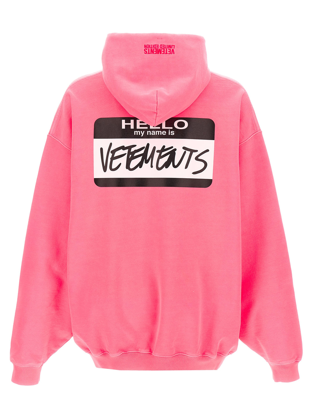 Hello My Name Is Vetements Sweatshirt Fuchsia