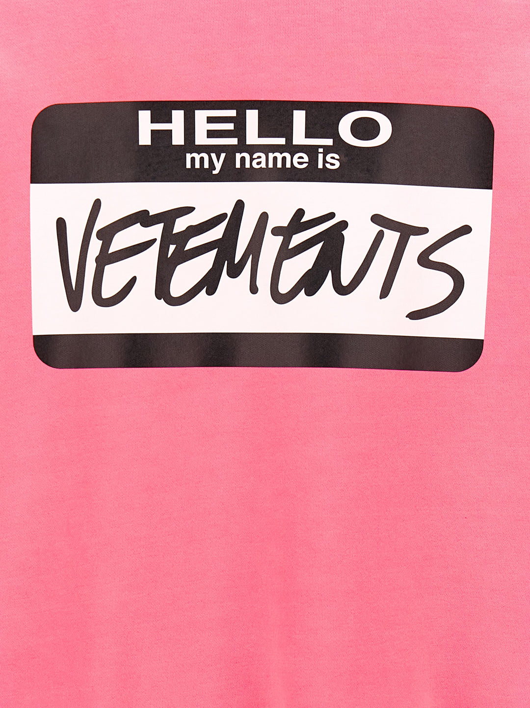 Hello My Name Is Vetements Sweatshirt Fuchsia