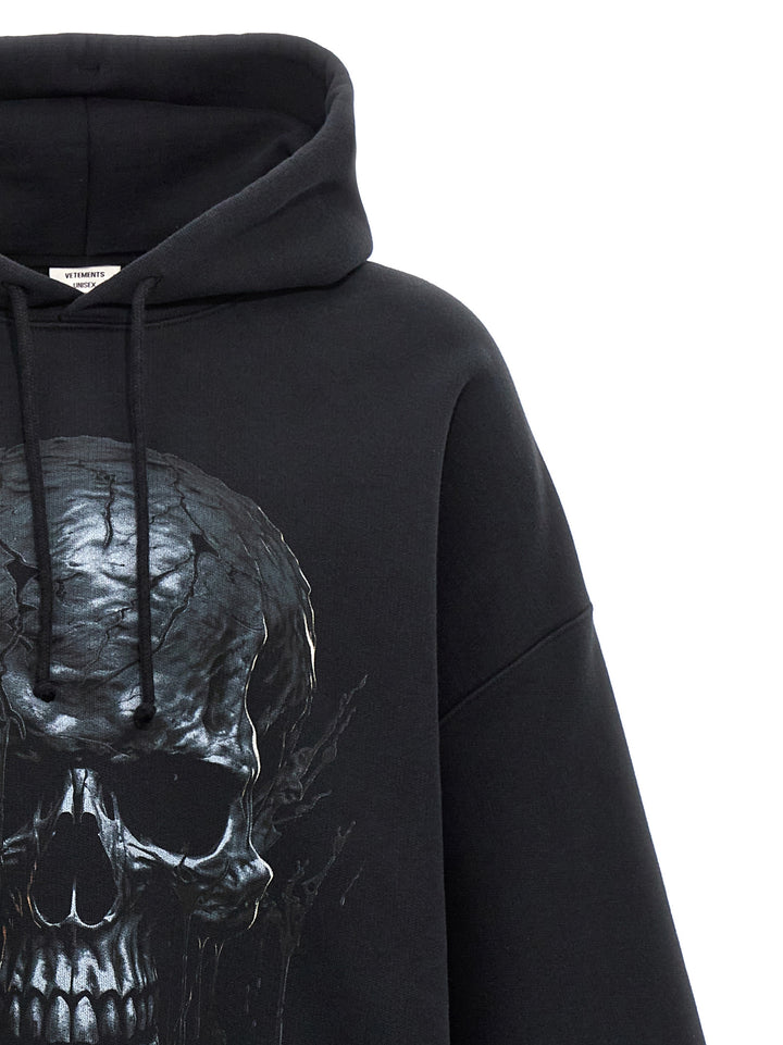 Black Skull Metal Sweatshirt Black