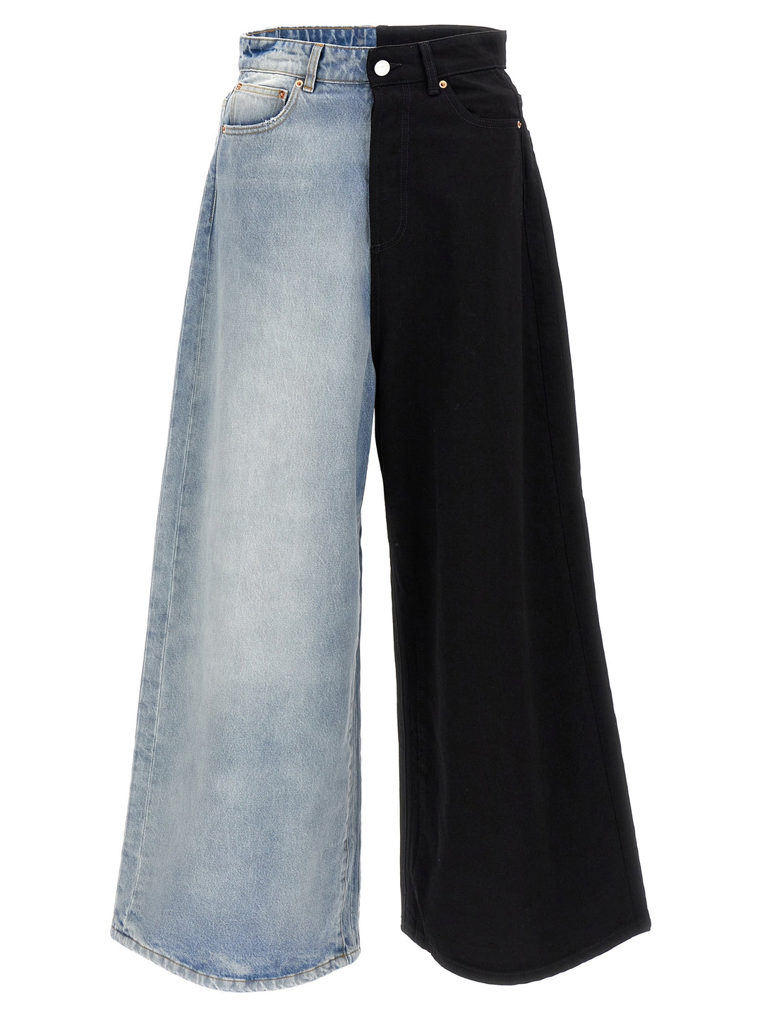 Split Deconstructed Big Shape Jeans Multicolor