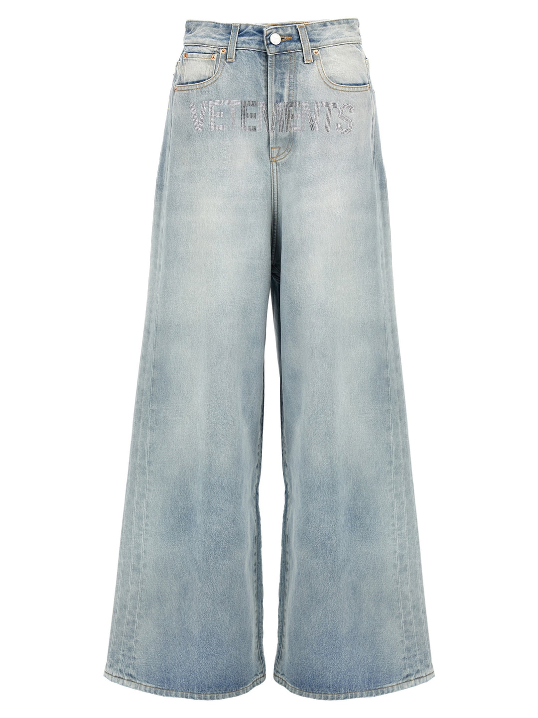 Crystal Logo Big Shape Jeans Light Blue