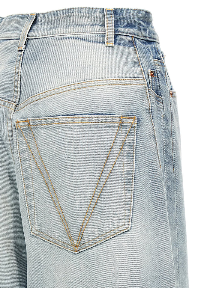 Crystal Logo Big Shape Jeans Light Blue