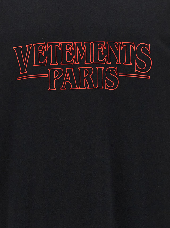 Vetements Paris Logo T-Shirt Black