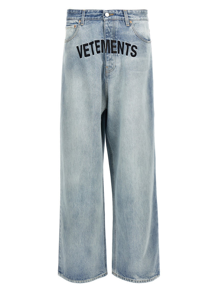 Logo Embroidery Jeans Light Blue