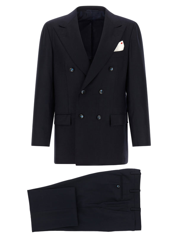 Virgin Wool And Cashmere Dress Suits Blue