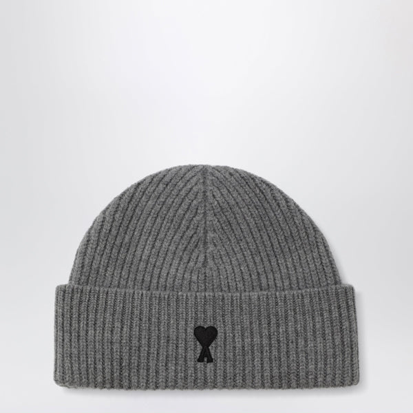 Ami De Coeur Beanie In Grey Wool Blend