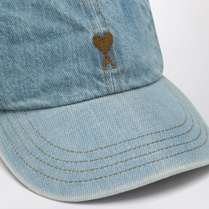 Ami Paris Ami De Cœur Blue Cotton Denim Cap