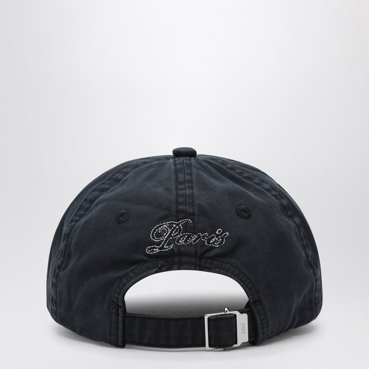 Ami Paris Faded Black Cotton Cap