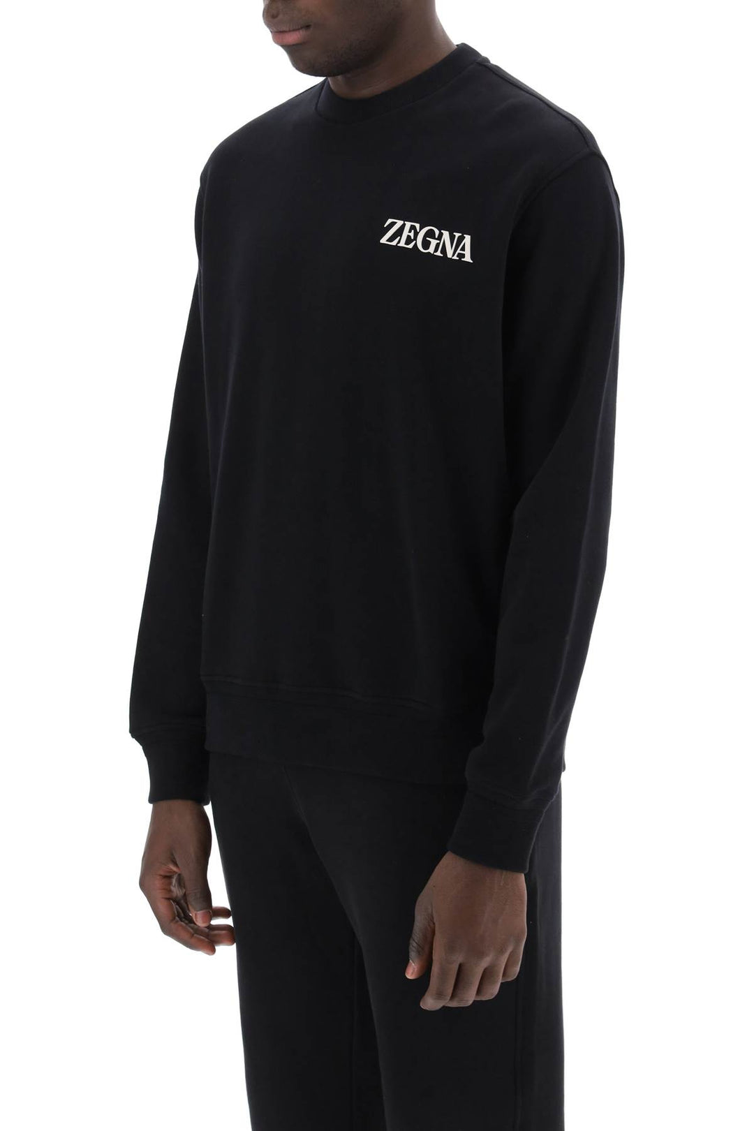 Crewneck Sweatshirt With Rubberized Logo