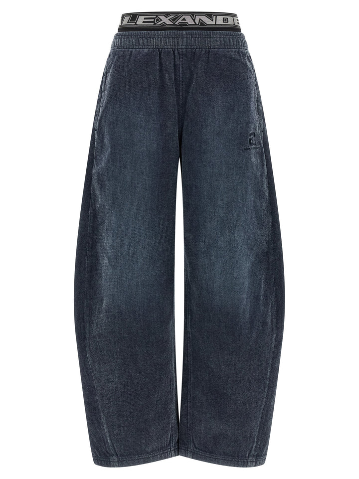 Alexander Wang Denim  With Elastic Waistband Pants - Black | 2394e14783f7ad58e1319c516d26f3891f9b235d