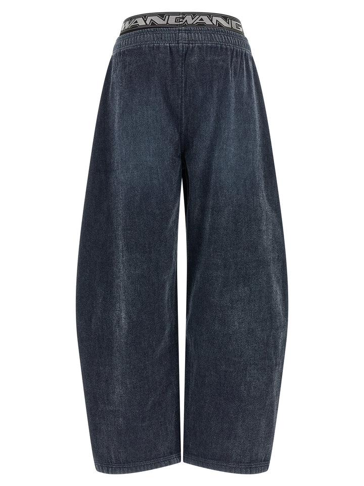 Alexander Wang Denim  With Elastic Waistband Pants - Black | 951d8299e00834f01f798cc9a78d9e2266fd9573