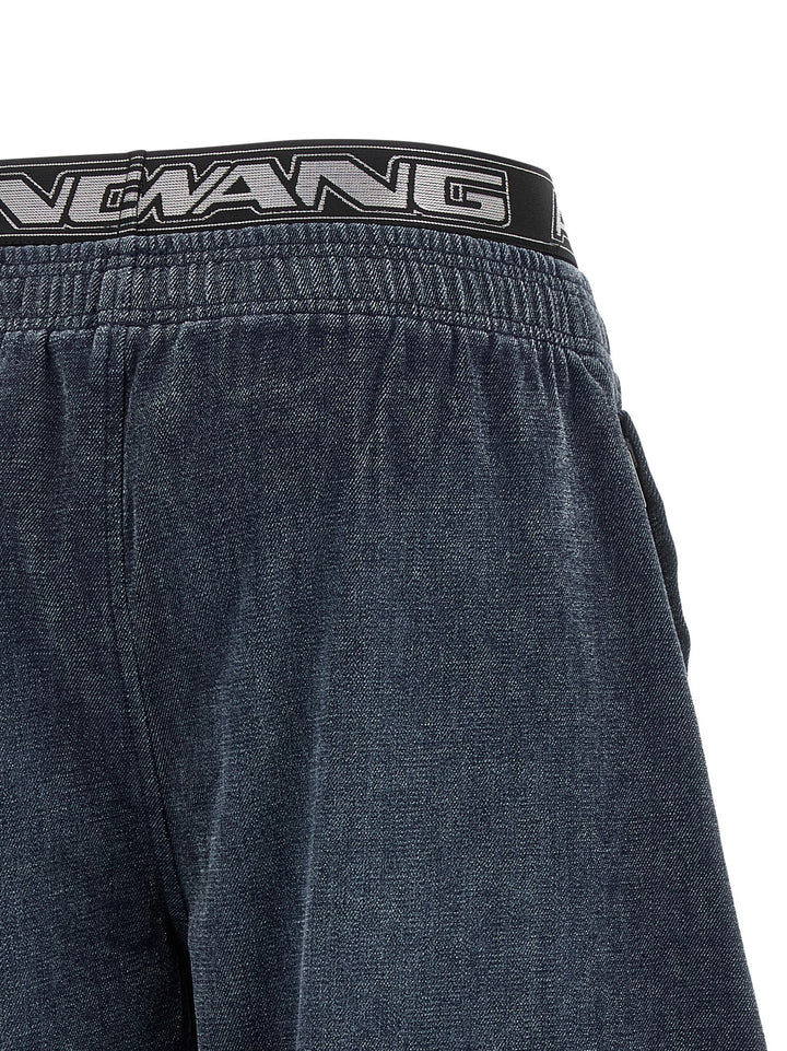 Alexander Wang Denim  With Elastic Waistband Pants - Black | 90cd356d217307ec88d04e61230b6037591f2c3d