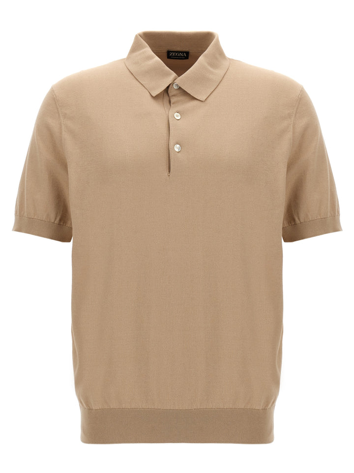 Knitted  Shirt Polo Beige