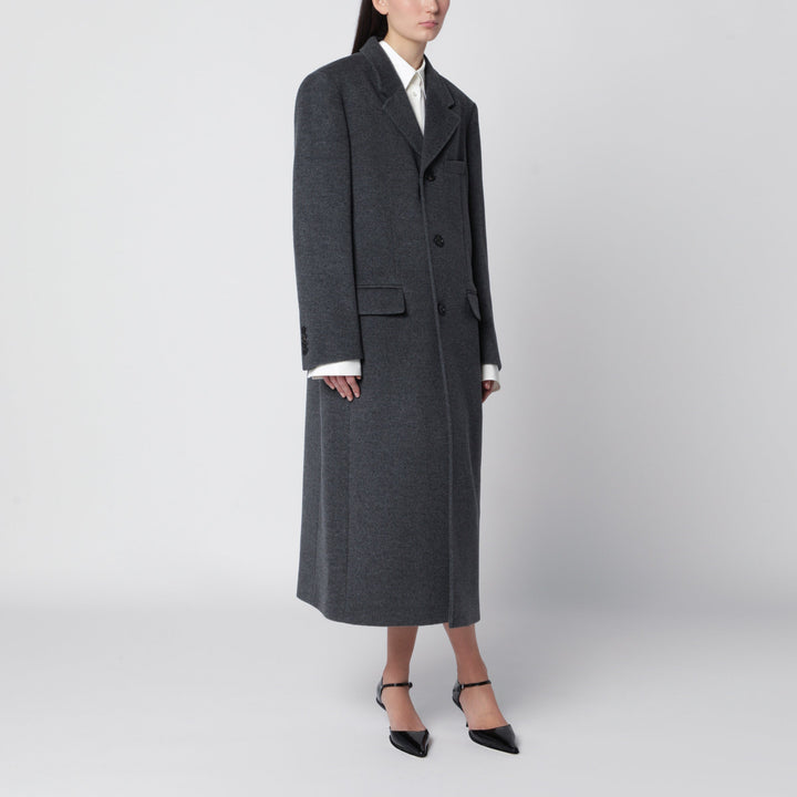 Dunst Charcoal Double-Breasted Coat In Wool