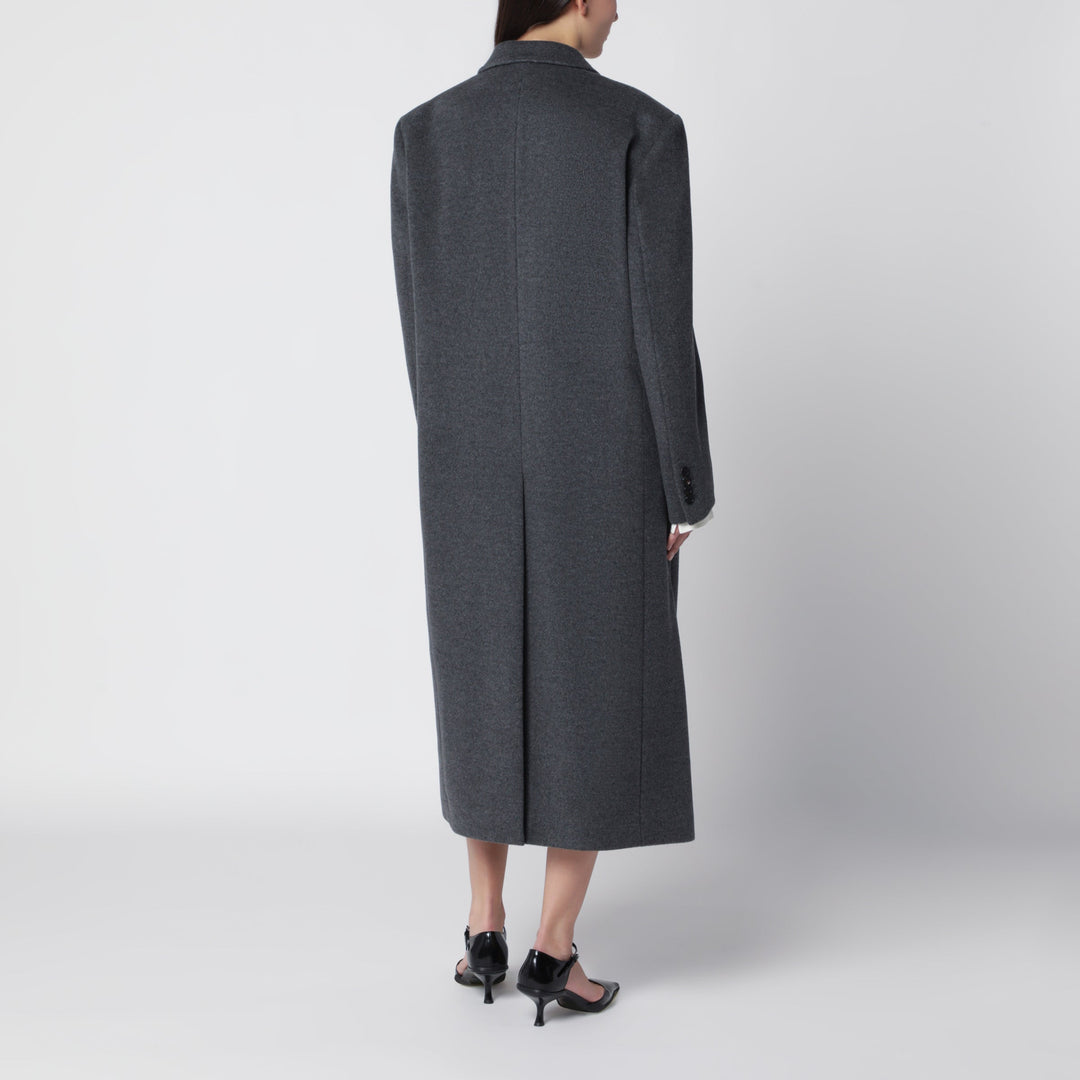 Dunst Charcoal Double-Breasted Coat In Wool