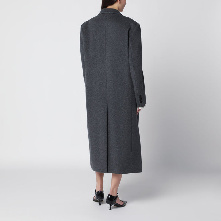 Dunst Charcoal Double-Breasted Coat In Wool