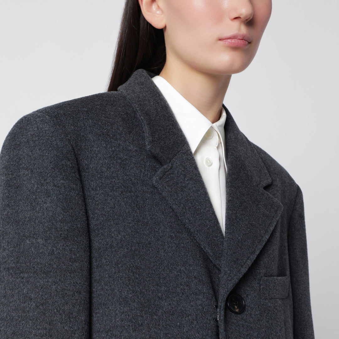 Dunst Charcoal Double-Breasted Coat In Wool