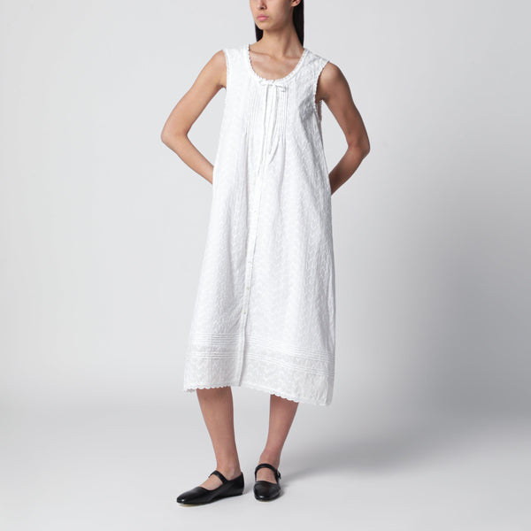 White Embroidered Babydoll Dress