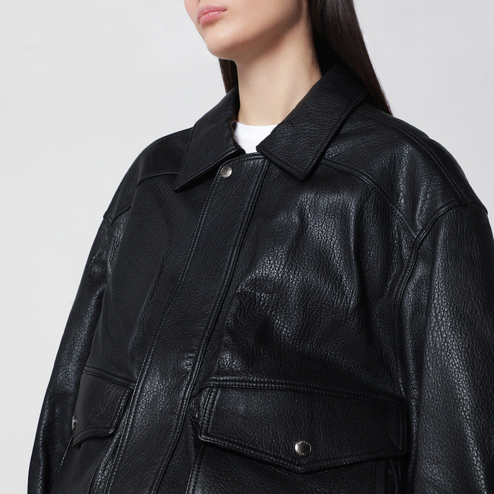 Dunst Blusón Oversize Negro de Lambskin