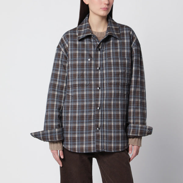 Quilted Brown Check Flannel Overshirt